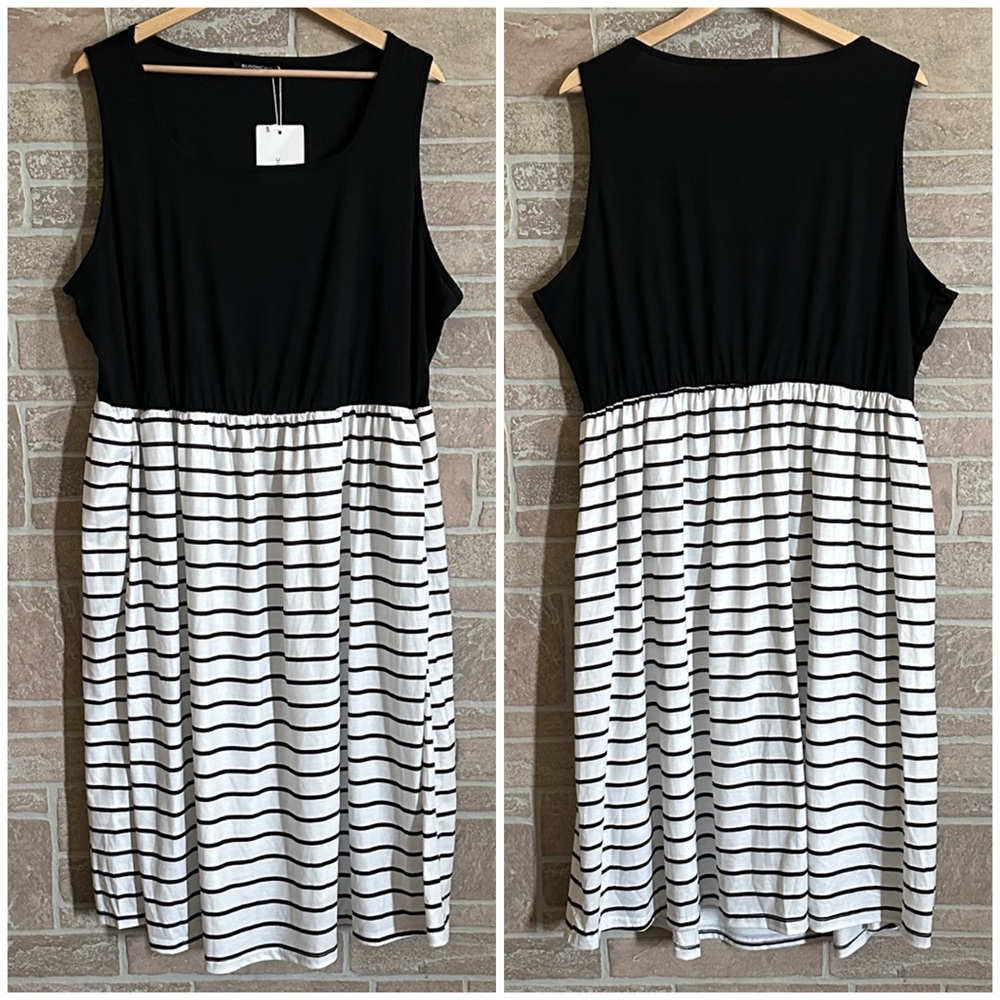 BloomChic Black and White Striped Dress